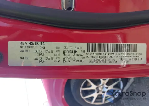 2018 Dodge Journey Gt Awd from USA, damaged, VIN 3C4PDDEG8JT311504